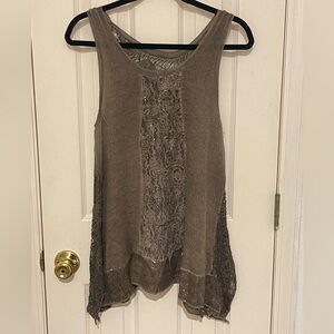 Lace and Sequin Embellished Sleeveless Top